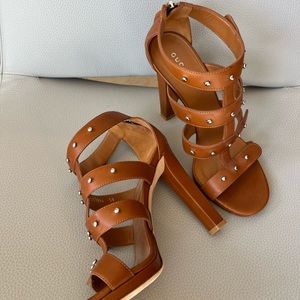 GUCCI - Iconic Gucci! Luggage Colored Gladiator Heeled Sandal